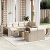 Image de Salon de jardin modulable vidaxl rotin beige 8 personnes 62 x 55 x 69 cm 11 pieces