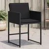 Image de vidaXL Chaises de jardin lot de 4 avec coussins noir résine tressée 4007476