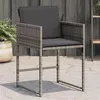 Image de vidaXL Chaises de jardin avec coussins lot de 4 gris résine tressée 4007477