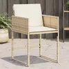 Image de vidaXL Chaises de jardin avec coussins lot de 4 beige résine tressée 4007479