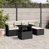 Image de vidaXL Salon de jardin 6 pcs avec coussins noir résine tressée, ensemble de canapés d'extérieur, salon de jardin, ensemble 3274636