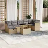 Image de vidaXL Salon de jardin avec coussins 8 pcs beige résine tressée 3274669