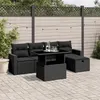 Image de Noir Vidaxl 5 personnes 6 pieces resine tressee 62 x 55 x 69 salon de jardin modulable