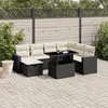 Image de Salon de jardin modulable Vidaxl rotin noir 2 pieces 7 personnes