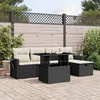 Image de vidaXL Salon de jardin 6 pcs avec coussins noir résine tressée, ensemble de canapés d'extérieur, salon de jardin, ensemble 3274966