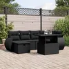 Image de vidaXL Salon de jardin 7 pcs avec coussins noir résine tressée 3275135