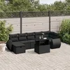 Image de Salon de jardin modulable vidaxl rotin noir 8 pieces 62 x 62 x 69 cm 7 personnes