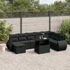 Image de Salon de jardin modulable Vidaxl rotin noir 9 pieces x 62 x 69 8 personnes