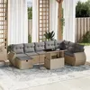 Image de 8 personnes Vidaxl 9 pieces beige resine tressee 62 x 62 x 69 salon de jardin modulable
