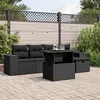 Image de Salon de jardin modulable Vidaxl resine tressee noir 6 pieces 62 x 55 x 69