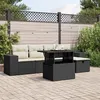Image de Salon de jardin modulable VIDAXL rotin noir 6 pieces x 55 x 69