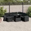 Image de Salon de jardin modulable Vidaxl noir 8 pieces resine tressee 62 x 62 x 69 cm 7 personnes