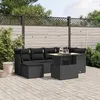 Image de vidaXL Salon de Jardin avec Coussins 7 pcs, Canapés de Terrasse, Ensemble de Meubles de Patio, Mobilier d'Extérieur, Noir 3275477