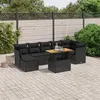 Image de vidaXL Salon de Jardin avec Coussins 8 pcs, Canapés de Terrasse, Ensemble de Meubles de Patio, Mobilier d'Extérieur, Noir 3275484