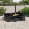 Image de vidaXL Salon de Jardin avec Coussins 8 pcs, Canapés de Terrasse, Ensemble de Meubles de Patio, Mobilier d'Extérieur, Noir 3275491