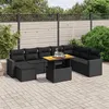 Image de vidaXL Salon de Jardin avec Coussins 9 pcs, Canapés de Terrasse, Ensemble de Meubles de Patio, Mobilier d'Extérieur, Noir 3275624