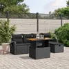 Image de vidaXL Salon de Jardin avec Coussins 6 pcs, Canapés de Terrasse, Ensemble de Meubles de Patio, Mobilier d'Extérieur, Noir 3275694