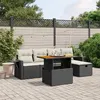 Image de vidaXL Salon de Jardin avec Coussins 6 pcs, Canapés de Terrasse, Ensemble de Meubles de Patio, Mobilier d'Extérieur, Noir 3275695