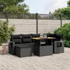 Image de vidaXL Salon de Jardin avec Coussins 7 pcs, Canapés de Terrasse, Ensemble de Meubles de Patio, Mobilier d'Extérieur, Noir 3275701