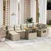 Image de vidaXL Salon de Jardin avec Coussins 8 pcs, Canapés de Terrasse, Ensemble de Meubles de Patio, Mobilier d'Extérieur, Beige 3275711