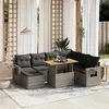 Image de vidaXL Salon de Jardin avec Coussins 8 pcs, Canapés de Terrasse, Ensemble de Meubles de Patio, Mobilier d'Extérieur, Gris 3275720