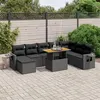 Image de vidaXL Salon de Jardin avec Coussins 9 pcs, Canapés de Terrasse, Ensemble de Meubles de Patio, Mobilier d'Extérieur, Noir 3275736