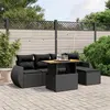 Image de vidaXL Salon de Jardin avec Coussins 6 pcs, Canapés de Terrasse, Ensemble de Meubles de Patio, Mobilier d'Extérieur, Noir 3275806
