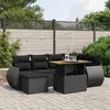 Image de vidaXL Salon de Jardin avec Coussins 7 pcs, Canapés de Terrasse, Ensemble de Meubles de Patio, Mobilier d'Extérieur, Noir 3275813