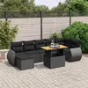 Image de vidaXL Salon de Jardin avec Coussins 8 pcs, Canapés de Terrasse, Ensemble de Meubles de Patio, Mobilier d'Extérieur, Noir 3275820