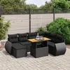 Image de vidaXL Salon de Jardin avec Coussins 8 pcs, Canapés de Terrasse, Ensemble de Meubles de Patio, Mobilier d'Extérieur, Noir 3275827