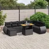 Image de vidaXL Salon de Jardin avec Coussins 9 pcs, Canapés de Terrasse, Ensemble de Meubles de Patio, Mobilier d'Extérieur, Noir 3275848
