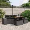 Image de vidaXL Salon de Jardin avec Coussins 6 pcs, Canapés de Terrasse, Ensemble de Meubles de Patio, Mobilier d'Extérieur, Noir 3275918