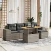 Image de Salon de jardin modulable vidaxl rotin 6 pieces 5 personnes 62 x 55 x 69 cm gris