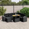 Image de vidaXL Salon de Jardin avec Coussins 8 pcs, Canapés de Terrasse, Ensemble de Meubles de Patio, Mobilier d'Extérieur, Noir 3275939