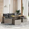 Image de Salon de jardin modulable Vidaxl rotin gris 6 pieces x 62 x 69 5 personnes