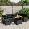 Image de vidaXL Salon de Jardin avec Coussins 8 pcs, Canapés de Terrasse, Ensemble de Meubles de Patio, Mobilier d'Extérieur, Noir 3276044