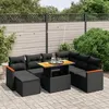 Image de vidaXL Salon de Jardin avec Coussins 8 pcs, Canapés de Terrasse, Ensemble de Meubles de Patio, Mobilier d'Extérieur, Noir 3276051