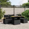 Image de vidaXL Salon de Jardin avec Coussins 6 pcs, Canapés de Terrasse, Ensemble de Meubles de Patio, Mobilier d'Extérieur, Noir 3276135