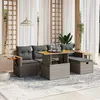 Image de vidaXL Salon de Jardin avec Coussins 6 pcs, Canapés de Terrasse, Ensemble de Meubles de Patio, Mobilier d'Extérieur, Gris 3276140