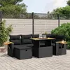 Image de vidaXL Salon de Jardin avec Coussins 7 pcs, Canapés de Terrasse, Ensemble de Meubles de Patio, Mobilier d'Extérieur, Noir 3276142