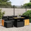 Image de vidaXL Salon de Jardin avec Coussins 7 pcs, Canapés de Terrasse, Ensemble de Meubles de Patio, Mobilier d'Extérieur, Noir 3276247