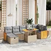 Image de Salon de jardin modulable Vidaxl 8 pieces resine tressee 7 personnes 62 x 55 x 69 cm beige