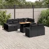Image de vidaXL Salon de Jardin avec Coussins 11 pcs, Canapés de Terrasse, Ensemble de Meubles de Patio, Mobilier d'Extérieur, Noir 3276511
