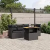 Image de vidaXL Salon de Jardin avec Coussins 5 pcs, Canapés de Terrasse, Ensemble de Meubles de Patio, Mobilier d'Extérieur, Noir 3270663