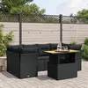 Image de vidaXL Salon de Jardin avec Coussins 7 pcs, Canapés de Terrasse, Ensemble de Meubles de Patio, Mobilier d'Extérieur, Noir 3270684