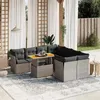 Image de vidaXL Salon de Jardin avec Coussins 9 pcs, Canapés de Terrasse, Ensemble de Meubles de Patio, Mobilier d'Extérieur, Gris 3270724