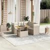Image de Salon de jardin modulable Vidaxl beige resine tressee 5 pieces 62.0 x 62 x 69 cm 4 personnes