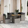 Image de vidaXL Salon de Jardin avec Coussins 5 pcs, Canapés de Terrasse, Ensemble de Meubles de Patio, Mobilier d'Extérieur, Gris 3270836