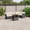 Image de vidaXL Salon de Jardin avec Coussins 7 pcs, Canapés de Terrasse, Ensemble de Meubles de Patio, Mobilier d'Extérieur, Noir 3270839