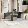 Image de vidaXL Salon de Jardin avec Coussins 7 pcs, Canapés de Terrasse, Ensemble de Meubles de Patio, Mobilier d'Extérieur, Gris 3270843